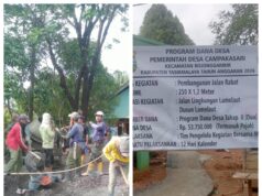 Pemdes Campakasari Bangun Jalan Rabat Beton Rp53,75 Juta, Warga Lamelaut Antusias Bergotong Royong