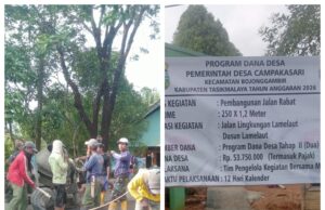 Pemdes Campakasari Bangun Jalan Rabat Beton Rp53,75 Juta, Warga Lamelaut Antusias Bergotong Royong